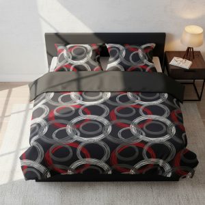 Essential Printed Comforter - Red Distressed Circles
