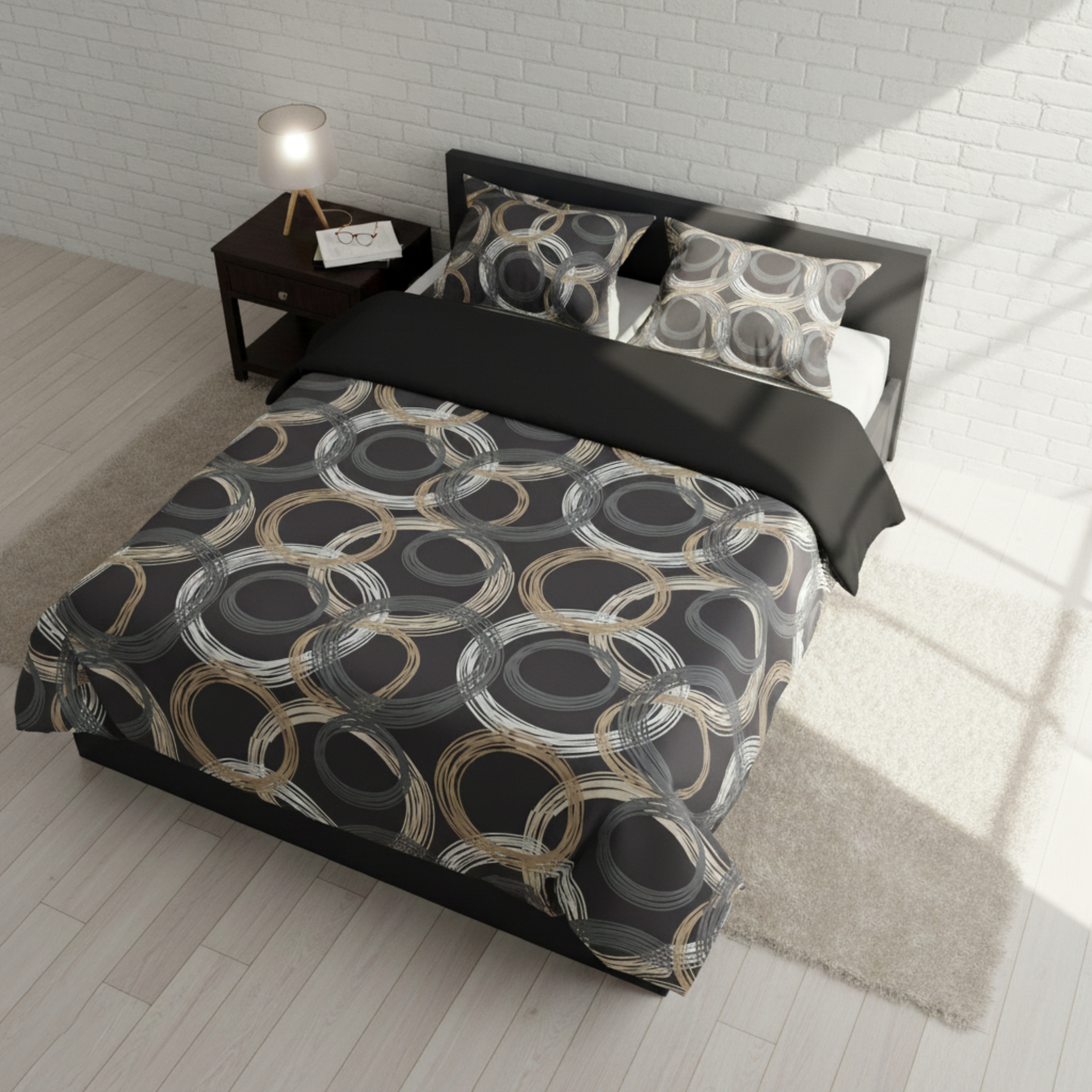 Essential Printed Comforter-Stone Distressed Circles