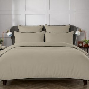 Hotel Range Duvet Cover Piped with Pillowcase 200tc Polypercale